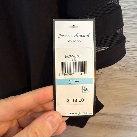 Jessica Howard Black Dress with Mesh Details - Picture 5 of 6